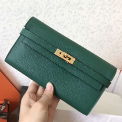 Hermes Kelly Classic Long Wallet In Malachite Epsom Leather HD991dC47