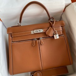 Hermes Kelly Lakis 32 Handmade Bag In Gold Swift Calfskin HD1044su78