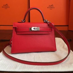 Hermes Kelly Mini II Handmade Bag In Red Swift Calfskin HD1919PE71