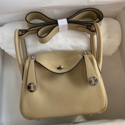 Hermes Mini Lindy Handmade Bag In Trench Clemence Leather HD1594ho15