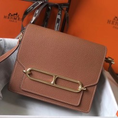Hermes Mini Sac Roulis 18cm Bag In Brown Evercolor Calfskin HD1601bp40