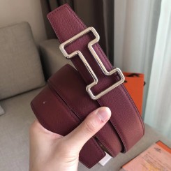 Hermes Tonight 38MM Reversible Belt In Ruby/Gold Epsom Leather HD2014dC47