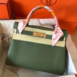 High Quality Hermes Kelly Retourne 28 Handmade Bag In Canopee Clemence Leather HD1245fd87