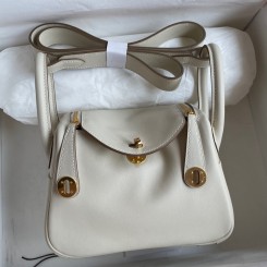 High Quality Hermes Mini Lindy Handmade Bag In Craie Swift Leather HD1574xJ94