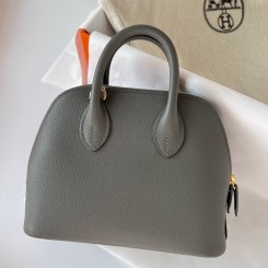 Imitation AAA Hermes Bolide 1923 Mini Handmade Bag In Gris Meyer Evercolor Calfskin HD358kf15