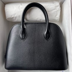 Imitation Hermes Bolide 1923 25 Handmade Bag In Black Chevre Mysore Leather HD338VO34