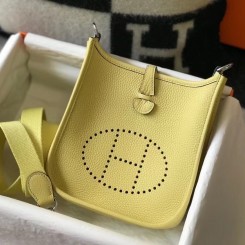 Imitation Hermes Evelyne III TPM Mini Bag In Jaune Poussin Clemence Leather HD625fw56
