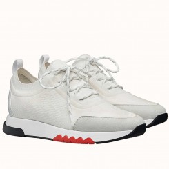 Imitation Hermes Men's Addict Sneakers In White Knit HD1517Fo38