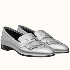 Imitation Hermes Royal Loafers In Silver Metallic Lambskin HD1963uk46
