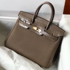 Imitation Hermes Touch Birkin 25cm Limited Edition Taupe Bag HD2021wo43