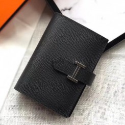 Imitation Top Hermes Bearn Mini Wallet In Black Epsom Leather HD45tr16