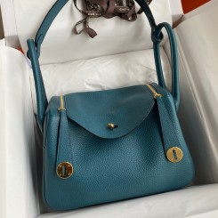 Imitation Top Hermes Lindy 26 Handmade Bag In Vert Bosphore Clemence Leather HD1409tr16