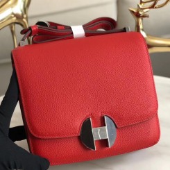 Luxury Hermes 2002 20cm Bag In Red Evercolor Calfskin HD14vA84