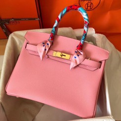 Luxury Hermes Birkin 30 Handmade Bag In Pink Epsom Leather HD1890Eq40