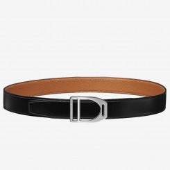 Quality Hermes Etrier Buckle Belt & Brown Clemence 32 MM Strap HD590rR91