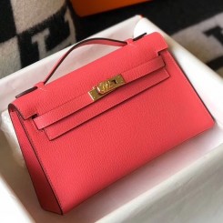 Replica Fashion Hermes Kelly Pochette Bag In Rose Lipstick Epsom Leather HD1161OM94