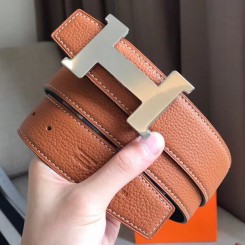 Replica Hermes Constance Belt Buckle & Brown Clemence 38 MM Strap HD538HU34