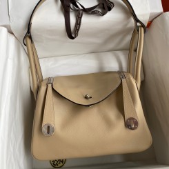 Replica Hermes Lindy 26 Handmade Bag In Trench Clemence Leather HD1405BJ25