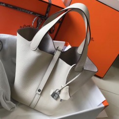 Replica Hermes Picotin Lock 18 Bag In Beton Clemence Leather HD1796fp99