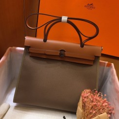 Top Hermes Herbag Zip 31cm Bag In Brown And Taupe HD749Wi77