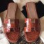 AAA Copy Hermes Oran Sandals In Orange Shiny Niloticus Crocodile HD1695Vi77