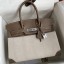 Cheap Hermes Birkin 30 Handmade Bag In Toile & Tourterelle Swift Leather HD154Kn56