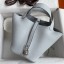 Copy 1:1 Hermes Picotin Lock 18 Handmade Bag in Blue Brume Clemence Leather HD1821xD64