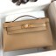 Copy Best Quality Hermes Kelly Pochette Handmade Bag In Biscuit Swift Calfskin HD1171BR87