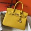 Copy Hermes Birkin 30cm Bag In Yellow Clemence Leather GHW HD229nF79