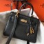 Copy Hermes Kelly 20cm Bag In Black Clemence Leather GHW HD871vA83