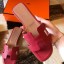 Copy Hermes Oran Slide Sandals In Red Clemence Leather HD1743Hn31