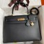 Designer Fake Hermes Kelly Sellier 32 Handmade Bag In Black Epsom Calfskin HD1356qx37
