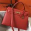 Designer Hermes Kelly 32cm Bag In Red Epsom Leather GHW HD974eL18