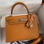 Designer Hermes Kelly Sellier 25 Handmade Bag In Toffee Epsom Calfskin HD1315eL18