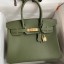 Fake Hermes Birkin 30 Retourne Handmade Bag In Green Clemence Leather HD179tp14