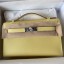 Fake Hermes Kelly Pochette Handmade Bag In Jaune Poussin Epsom Calfskin HD1193UI88