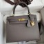 Fake Hermes Kelly Sellier 25 Handmade Bag In Etain Epsom Calfskin HD1297kw88