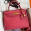 Fake Hermes Kelly Sellier 28 Handmade Bag In Rose Lipstick Epsom Calfskin HD1347IL96