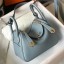 Fake Hermes Lindy Mini Bag In Blue Lin Clemence Leather GHW HD1459oA83