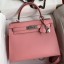 Fake Imitation Hermes Kelly Sellier 28 Handmade Bag In Rose Confetti Epsom Calfskin HD1346xI89