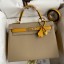 Fashion Hermes Kelly Sellier 28 Bicolor Bag in Trench and Yellow Epsom Calfskin HD1327Of26