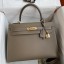 Fashion Hermes Kelly Sellier 32 Handmade Bag In Taupe Epsom Calfskin HD1362wc24