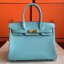 Hermes Birkin 25 Handmade Bag In Blue Atoll Epsom Calfskin HD298Oq54