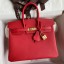 Hermes Birkin 25 Handmade Bag In Red Epsom Calfskin HD1903tp20