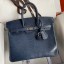 Hermes Birkin 25 Retourne Handmade Bag In Blue Saphir Lizard Leather HD82kH80