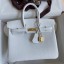 Hermes Birkin 25 Retourne Handmade Bag In White Clemence Leather HD115bT70