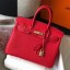 Hermes Birkin 25cm Bag In Red Clemence Leather GHW HD134pP61