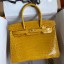 Hermes Birkin 30 Handmade Bag In Jaune Ambre Crocodile Niloticus Shiny Skin HD149fz60