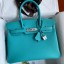 Hermes Birkin 30 Retourne Handmade Bag In Blue Paon Epsom Calfskin HD167JD28