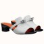 Hermes Candy 40mm Sandals In White Calfskin HD417Bt18